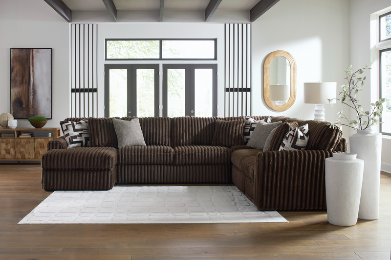 Midnight-Madness Chocolate 4-Piece LAF Sectional