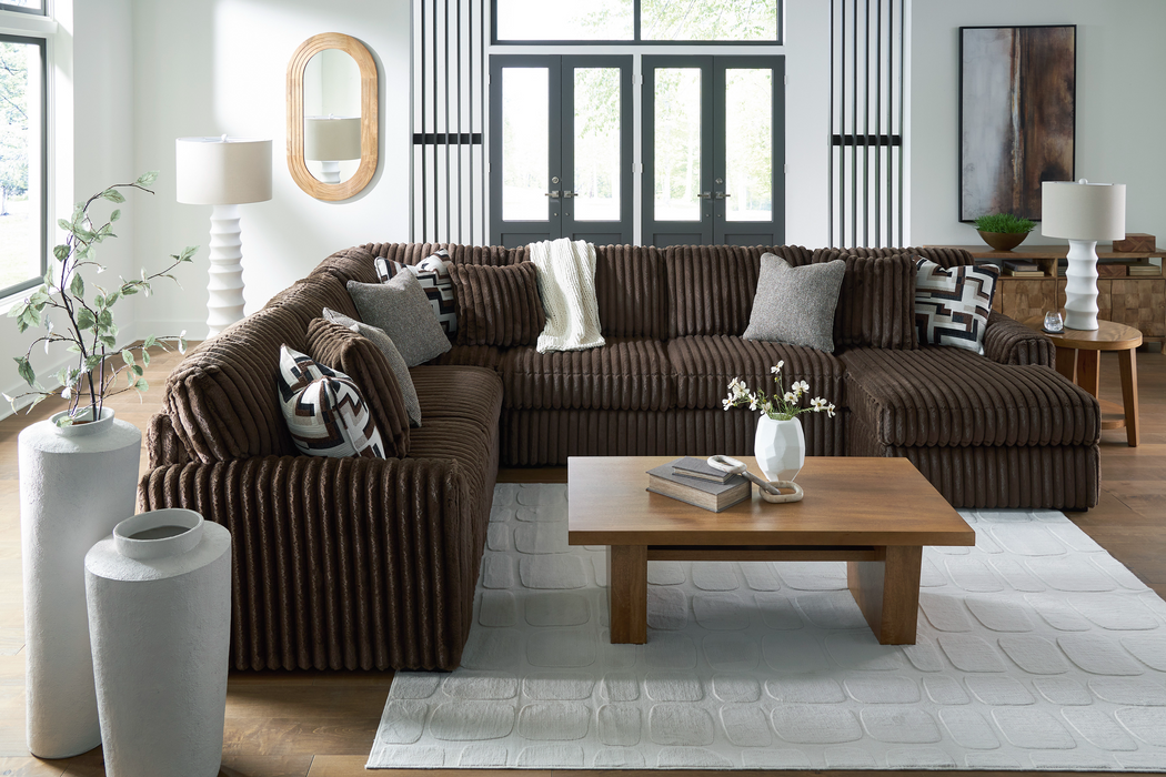 Midnight-Madness Chocolate 4-Piece RAF Sectional