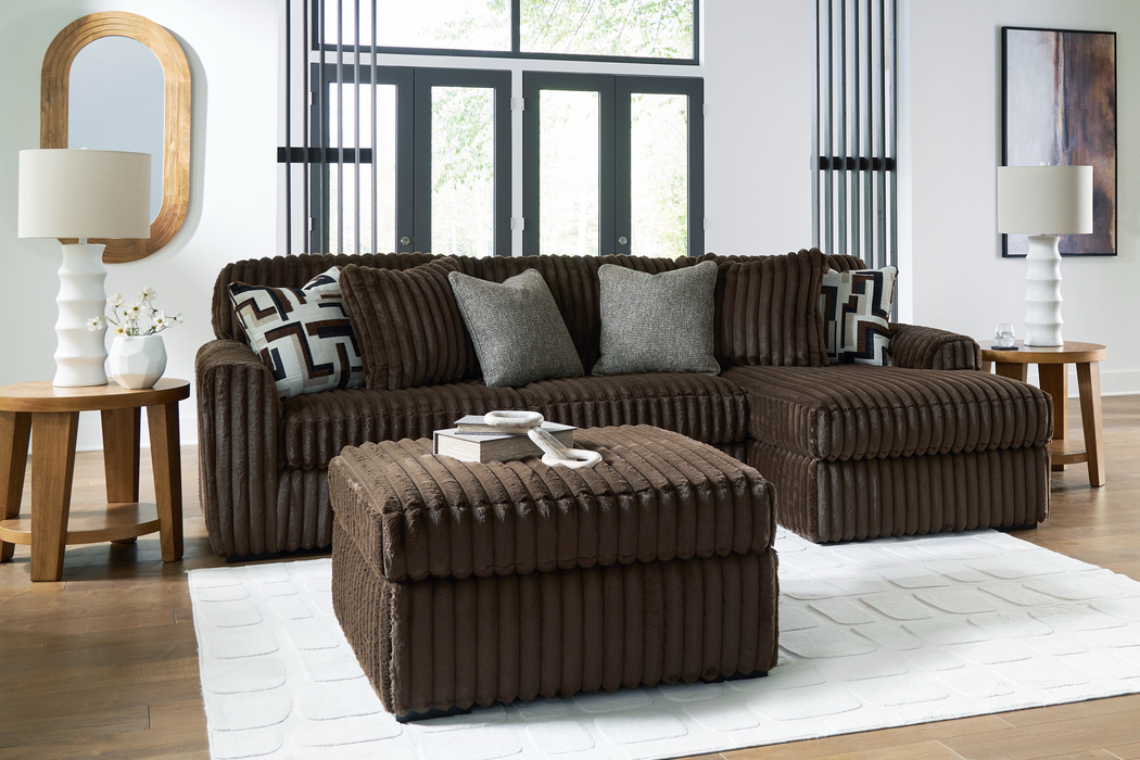 Midnight-Madness Chocolate 2-Piece RAF Sectional
