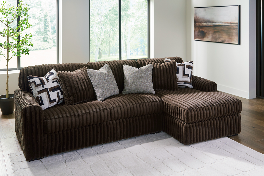 Midnight-Madness Chocolate 2-Piece RAF Sectional