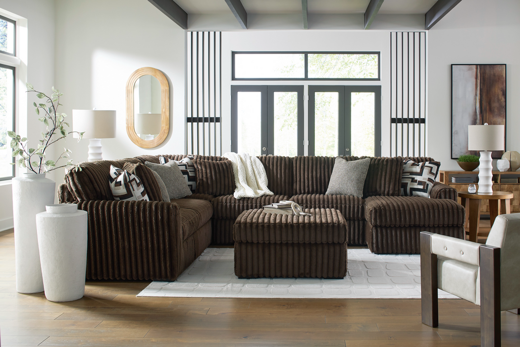 Midnight-Madness Chocolate 4-Piece RAF Sectional