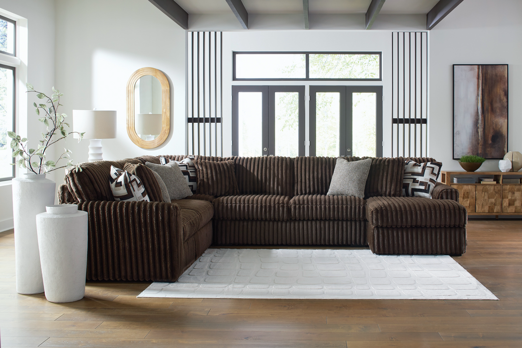Midnight-Madness Chocolate 4-Piece RAF Sectional