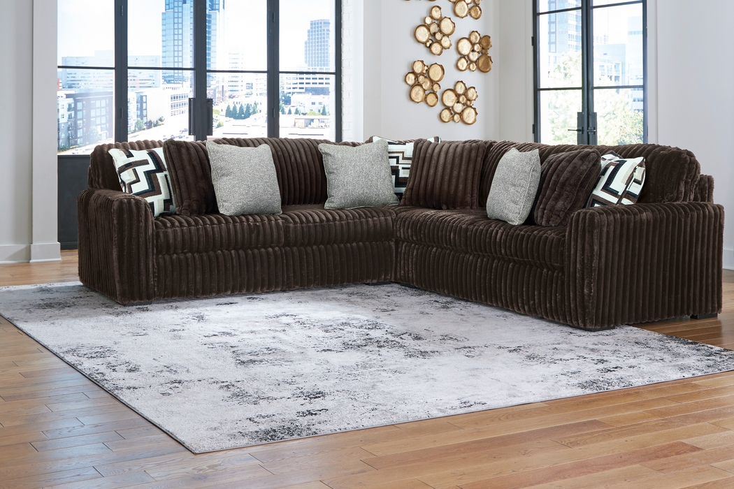 Midnight-Madness Chocolate 3-Piece Sectional