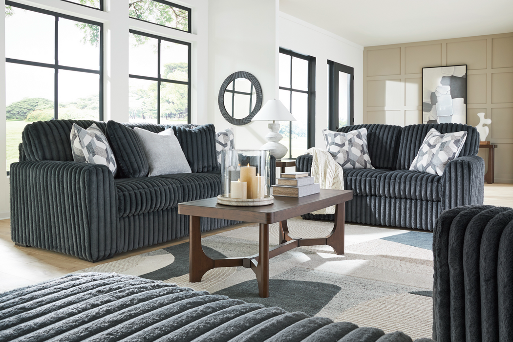 Midnight-Madness Gunmetal Living Room Set