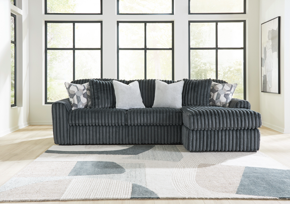 Midnight-Madness Gunmetal 2 Piece RAF Sectional