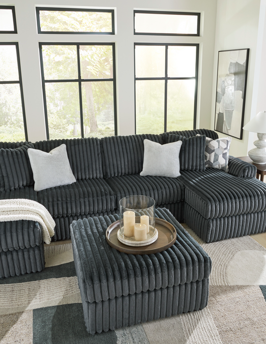 Midnight-Madness  Gunmetal 3-Piece Double Chaise Sectional