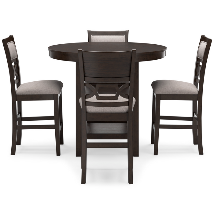 Langwest Brown Counter Height Dining Table and 4 Barstools (Set of 5)
