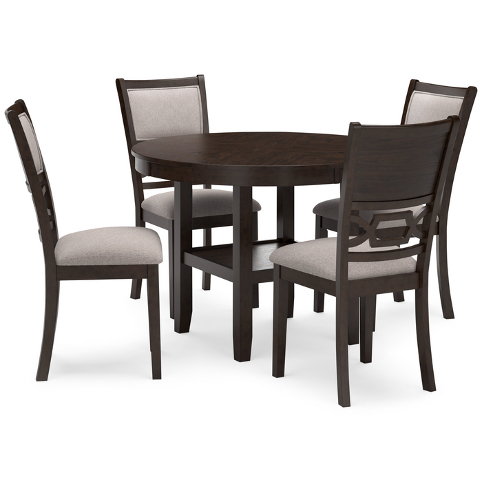 Langwest Brown Dining Table and 4 Chairs (Set of 5)