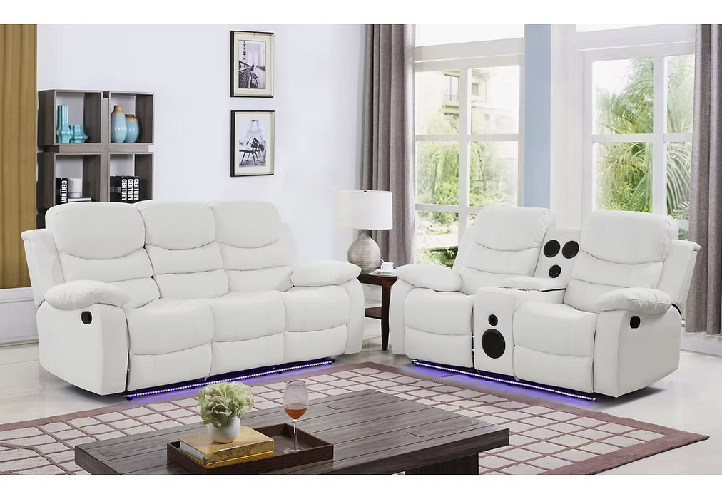 Orlando White Manuel Reclining Sofa & Loveseat