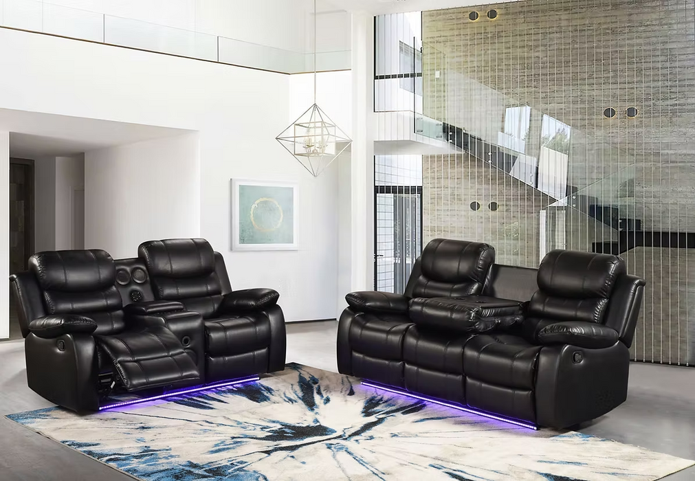 Orlando Black Manuel Reclining Sofa & Loveseat