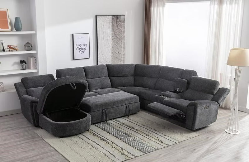 Salinas Gray Recliner Sectional