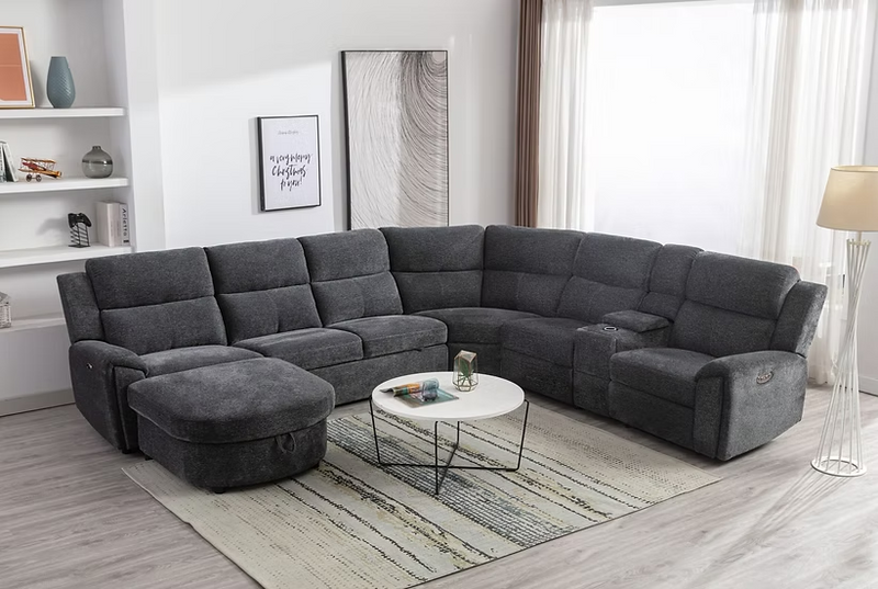 Salinas Gray Recliner Sectional