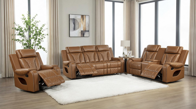 Enzo Brown Reclining Living Room Set