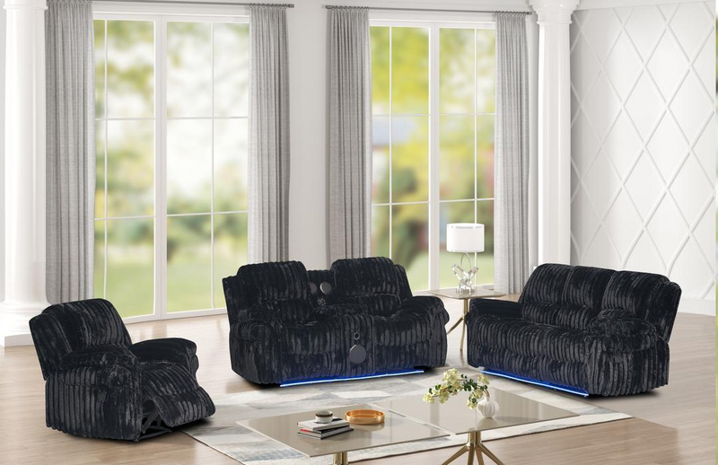 Cezar Black Reclining Living Room Set