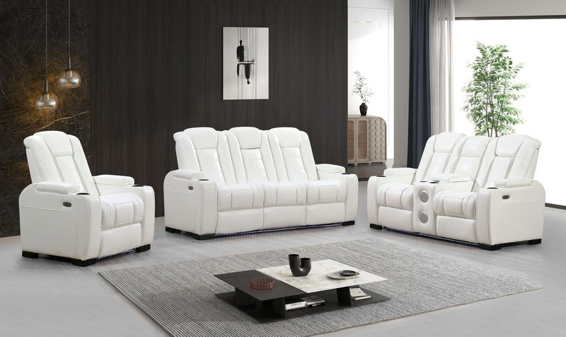 Knox White Power Recliner Set