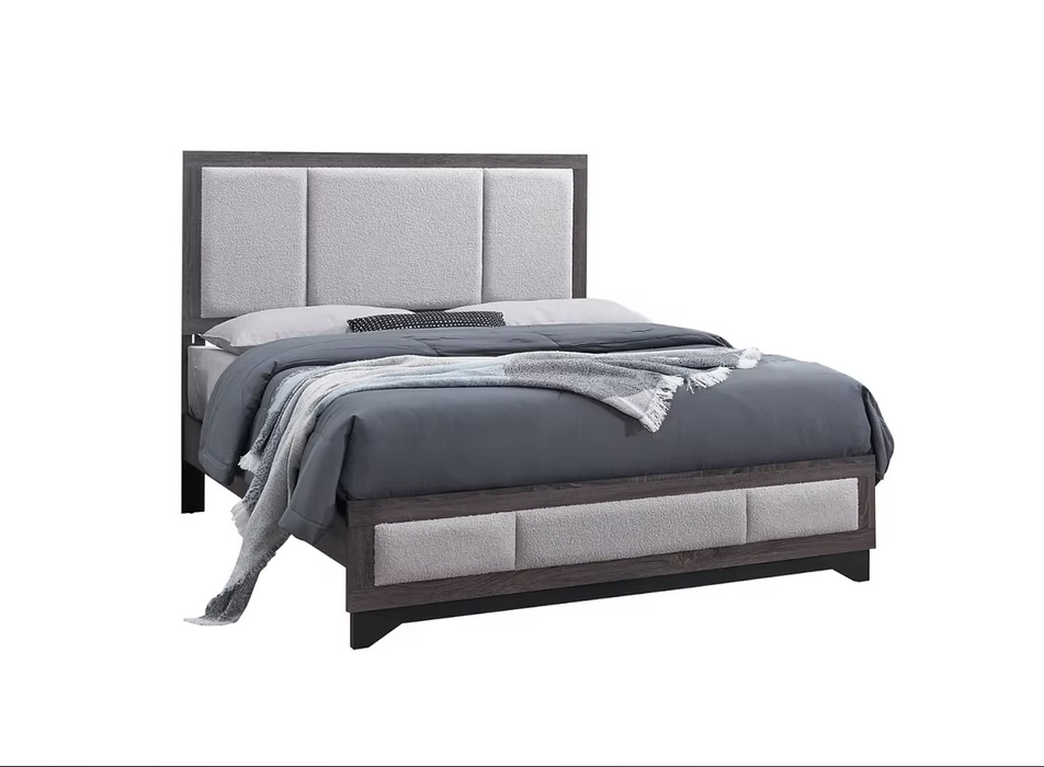 Lucy Gray Upholstered Full Platform Bed