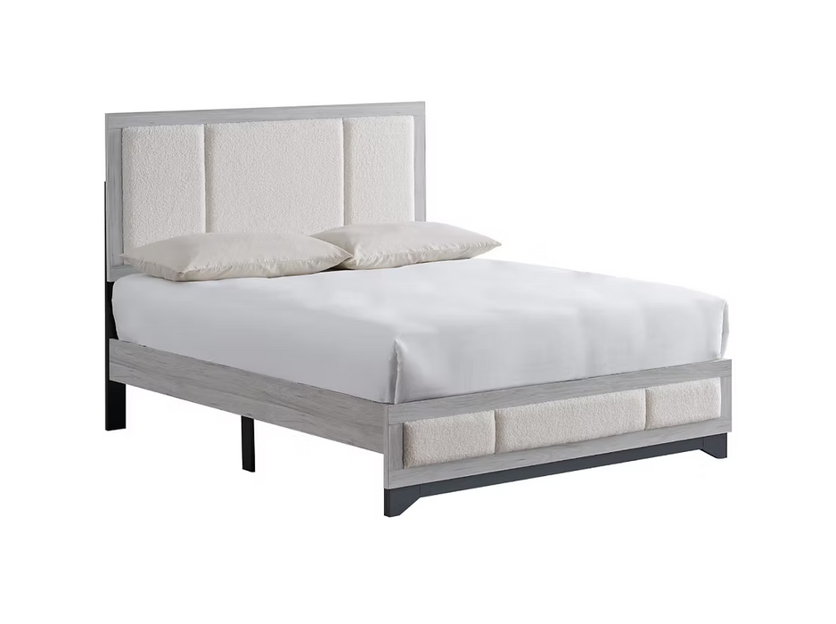 Lucy White Upholstered Platform Bedroom Set