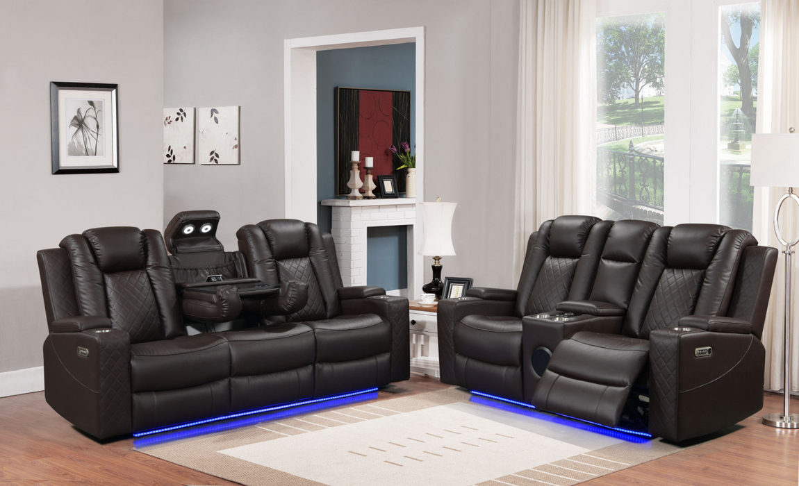 Dearborn Brown Power Reclining Living Room Set