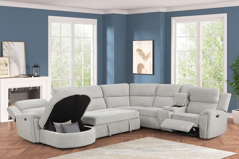 Salinas Smoke Recliner Sectional