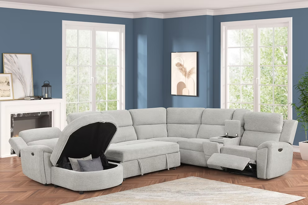 Salinas Smoke Recliner Sectional