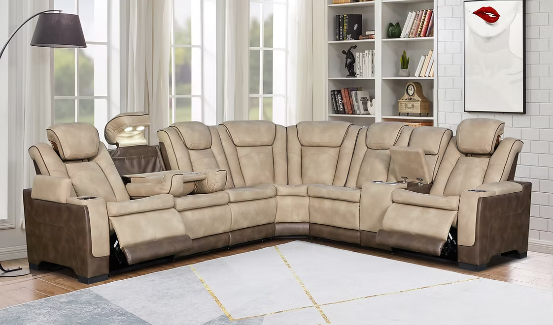 Atlantik Brown 3 Piece Power Recliner Sectional