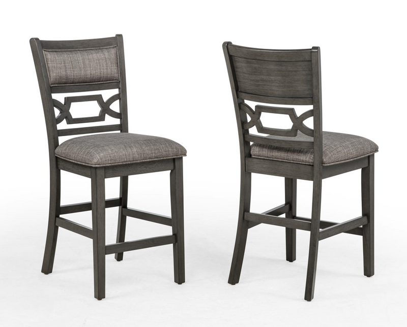 Bruno  Gray Round Counter Height Dining Set (5PC)