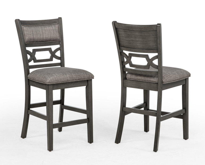 Bruno  Gray Round Counter Height Dining Set (5PC)