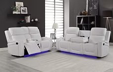 Detroit White Reclining Living Room Set