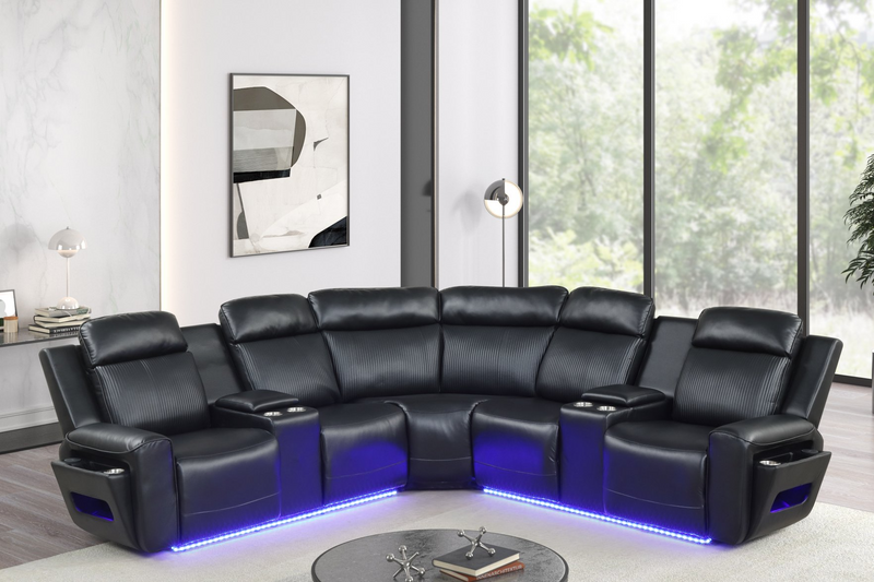 Arkansas 3 Piece Black Sectional