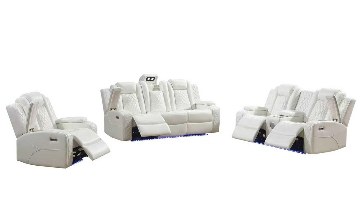 Knox White Power Recliner Set