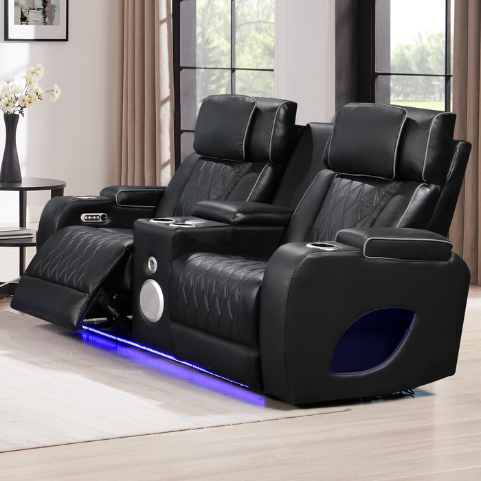 Hialeah Black Power Recliner Living Room Set