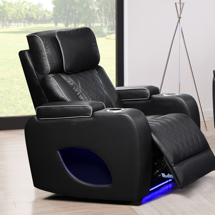 Hialeah Black Power Recliner Living Room Set