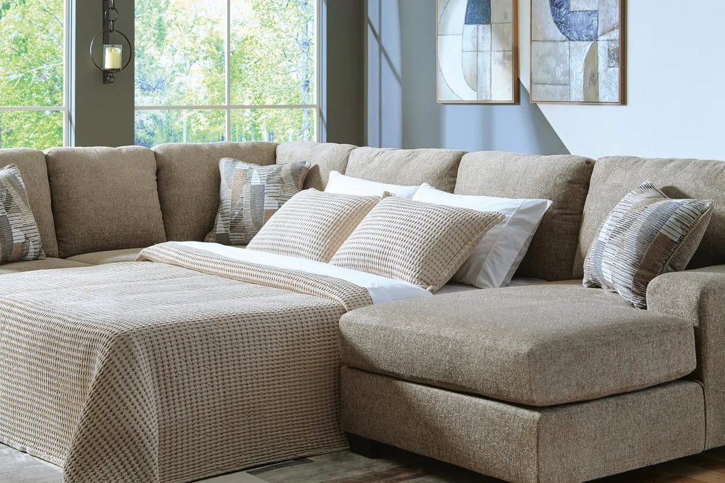 Newellen Hemp 3-Piece RAF Sleeper Sectional with Chaise