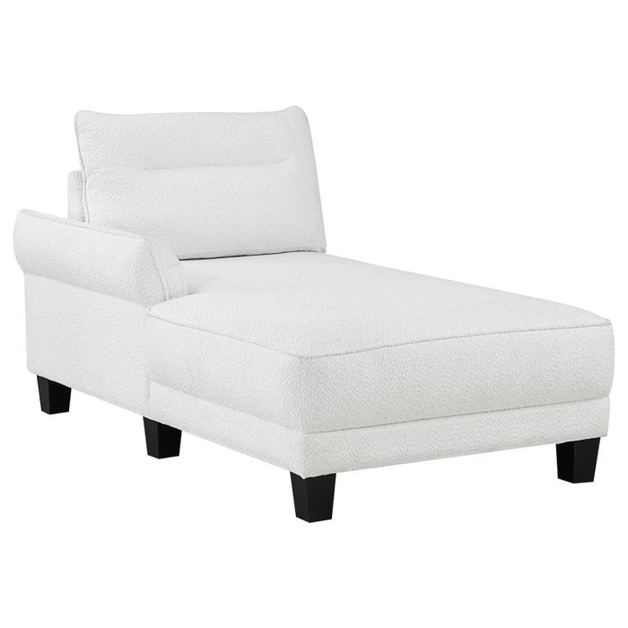 Caspian Upholstered Curved Arm Chaise  White Sectional