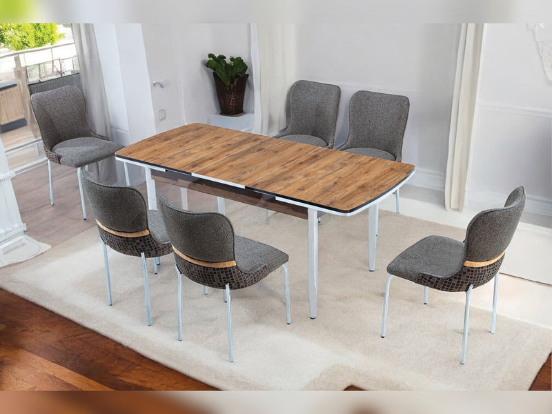 Inci Diningroom (Dining Table & 4 Dining Chair) in Walnut - 115-INC-SET-WL-4-SET