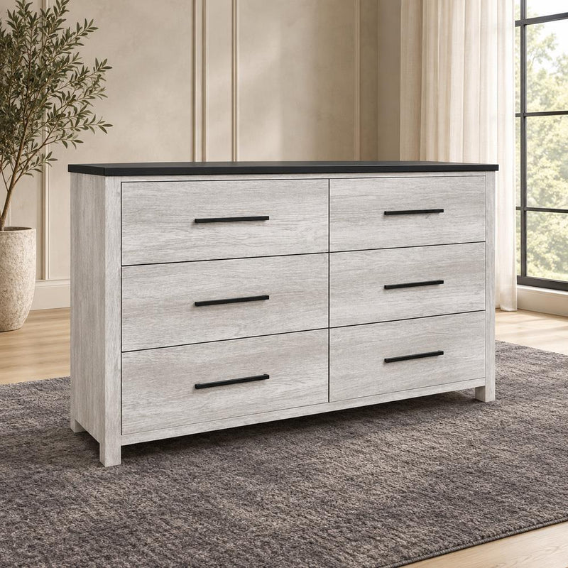Indigo - 6 Drawers Beige Dresser - B330-D