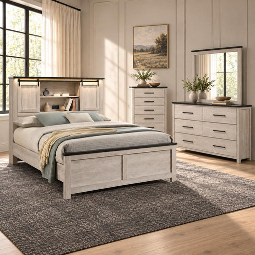 Indigo - Beige Queen Bed, Dresser, Mirror - B330-QDM