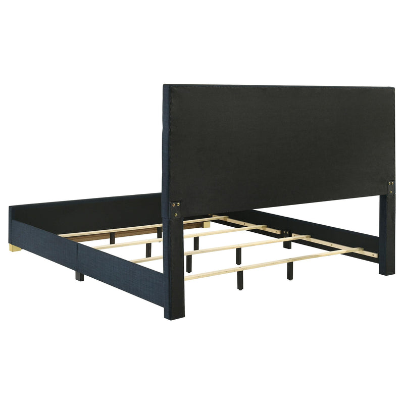Ines 4-piece Eastern King Bedroom Set Navy and White High Gloss - 223091NVYKE-S4