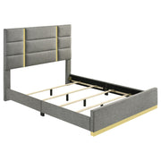 Ines 4-piece Queen Bedroom Set Grey and White High Gloss - 223091GRYQ-S4