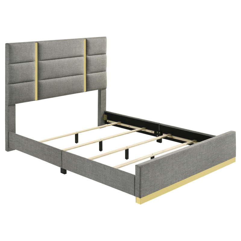 Ines 4-piece Queen Bedroom Set Grey and White High Gloss - 223091GRYQ-S4