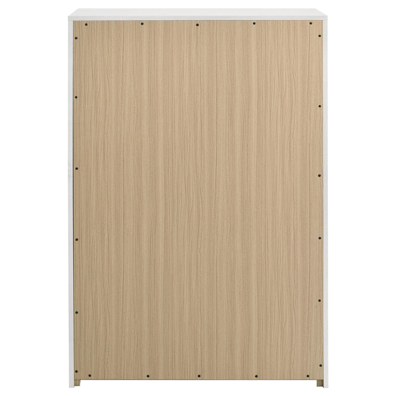 Ines 5-drawer Bedroom Chest of Drawers White High Gloss - 223095