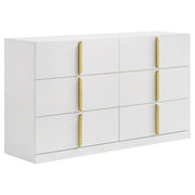 Ines 5-piece Queen Bedroom Set Grey and White High Gloss - 223091GRYQ-S5