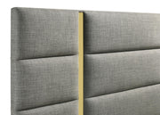 Ines 56-inch Fabric Upholstered Eastern King Panel Bed Grey - 223091GRYKE