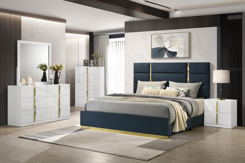 Ines 6-drawer Bedroom Dresser Cabinet White High Gloss - 223093