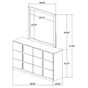 Ines 6-drawer Bedroom Dresser with Mirror White High Gloss - 223093M