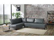 Inferno Sectional Vinyl in Grey - 701-INF-GRAY-S