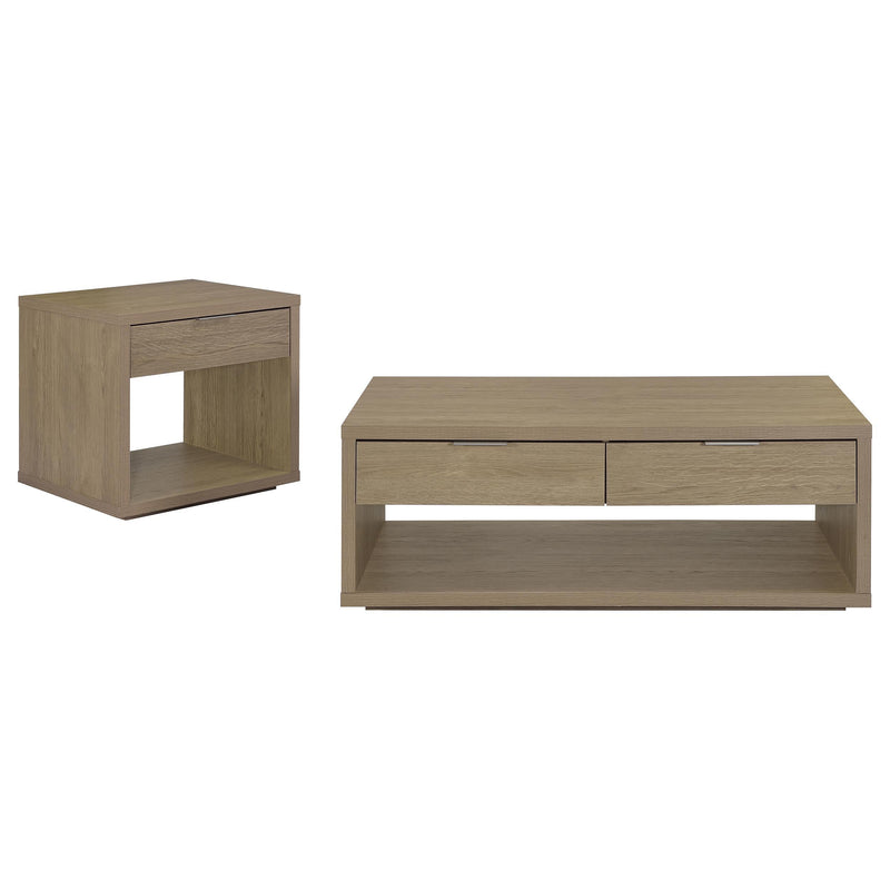 Ingram 2-Piece Coffee and End Table Set with Storage Latte - 710978-S2