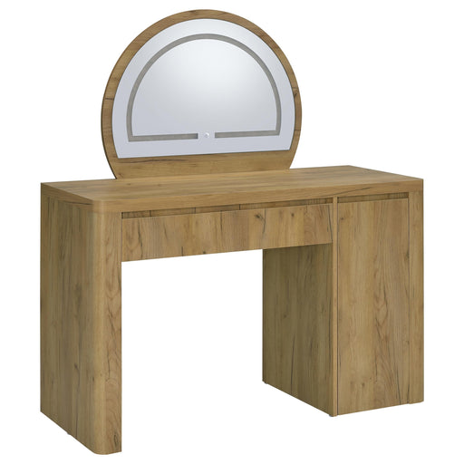 Irwin Vanity Table with LED Mirror and Storage Rustic Oak - 935790