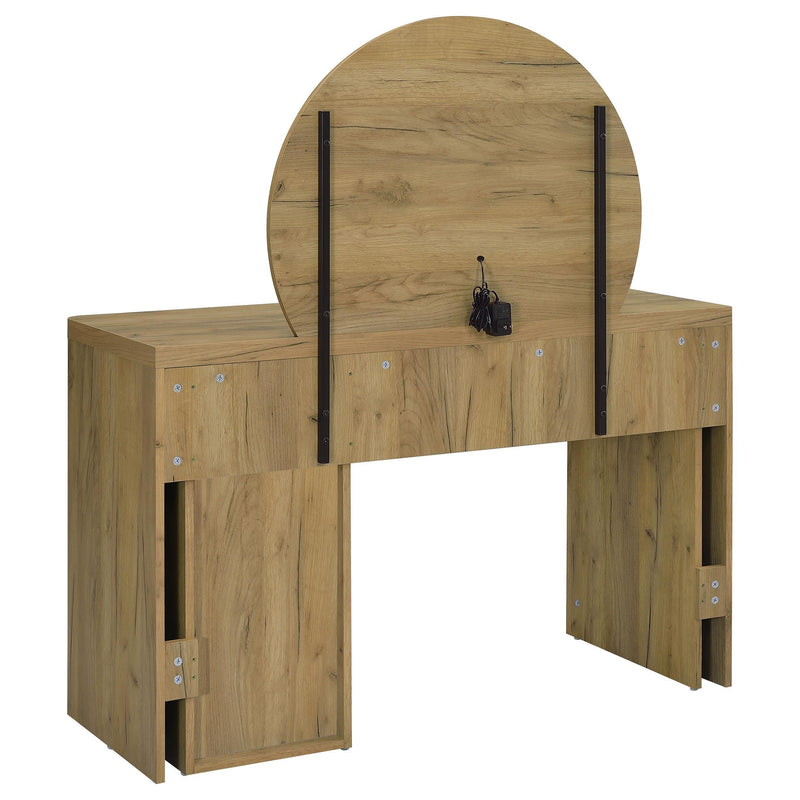 Irwin Vanity Table with LED Mirror and Storage Rustic Oak - 935790