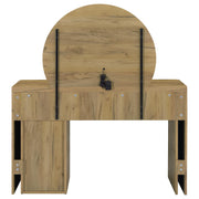 Irwin Vanity Table with LED Mirror and Storage Rustic Oak - 935790
